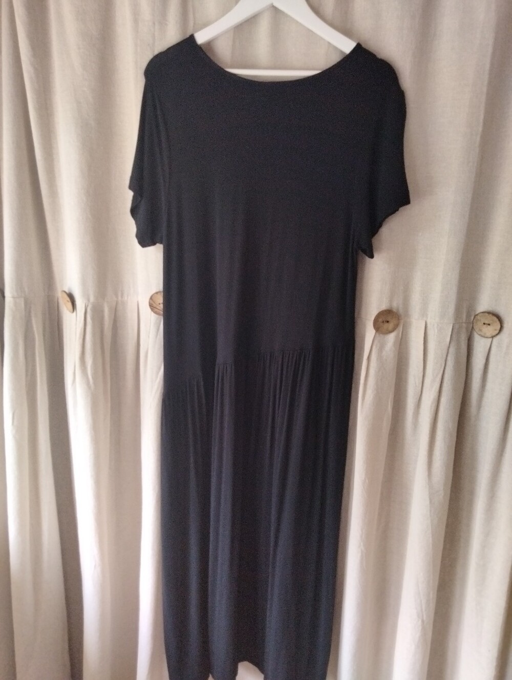 White Mark Black Short-Sleeve Maxi Dress